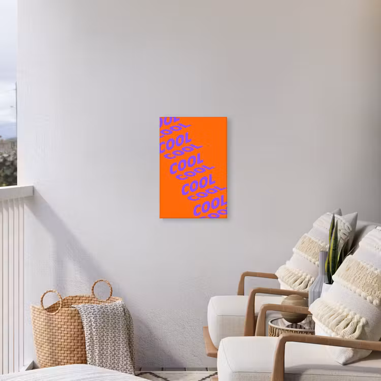 Cool - Paars - Oranje Tuinposter op houten frame 2 cm dik klein -sfeer1