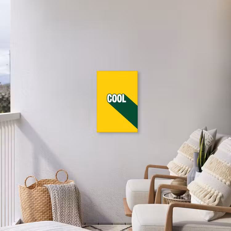 Cool - Geel - Groen Tuinposter op houten frame 2 cm dik klein -sfeer1