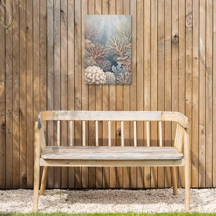 Koraal - Zeeleven - Onderwater - Illustratie - Natuur Tuinposter op houten frame 2 cm dik klein -sfeer4