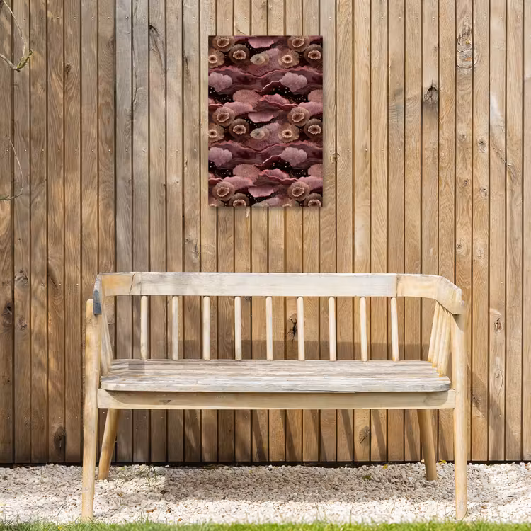 Koraal - Organisch - Roze Tuinposter op houten frame 2 cm dik klein 841 -sfeer4