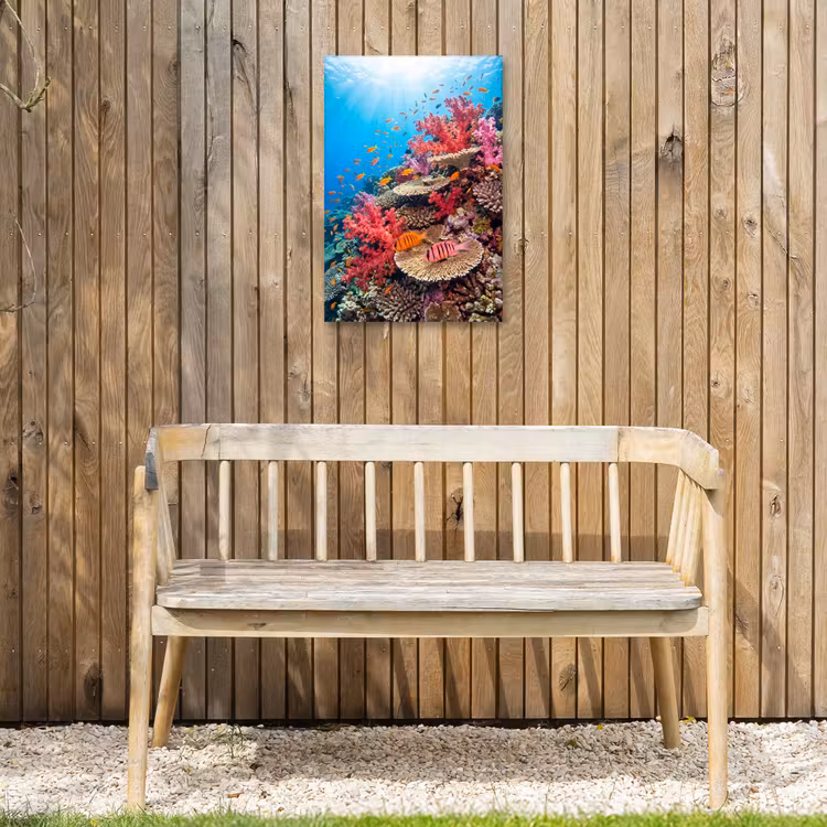 Koraalrif - Vissen - Onderwater - Tropisch - Rood Tuinposter op houten frame 2 cm dik klein -sfeer4
