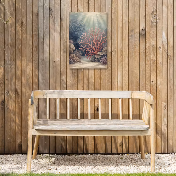 Koraal - Onderwater - Natuur - Roze Tuinposter op houten frame 2 cm dik klein -sfeer4