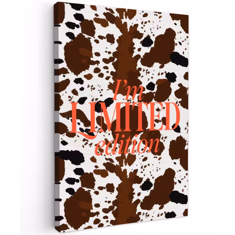 Koeienprint - Limited edition - Rood Tuinposter op houten frame 2 cm dik klein -3d