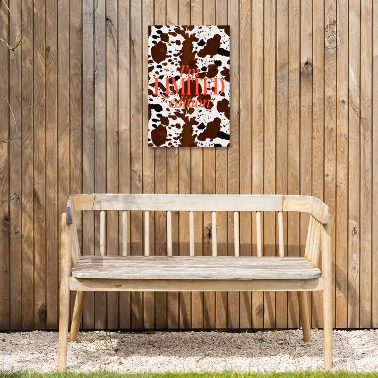 Koeienprint - Limited edition - Rood Tuinposter op houten frame 2 cm dik klein -sfeer4