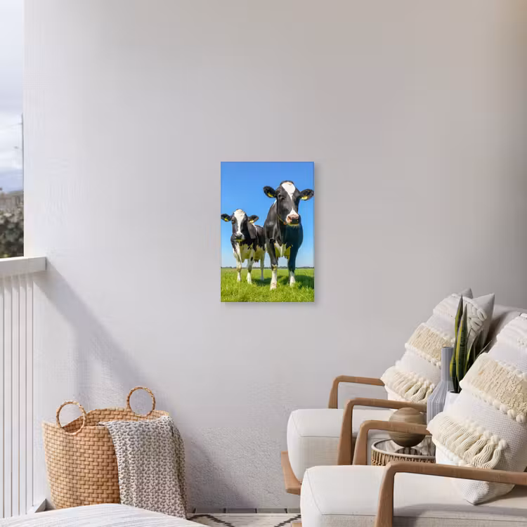 Koeien op een zonnige dag in de wei Tuinposter op houten frame 2 cm dik klein -sfeer1