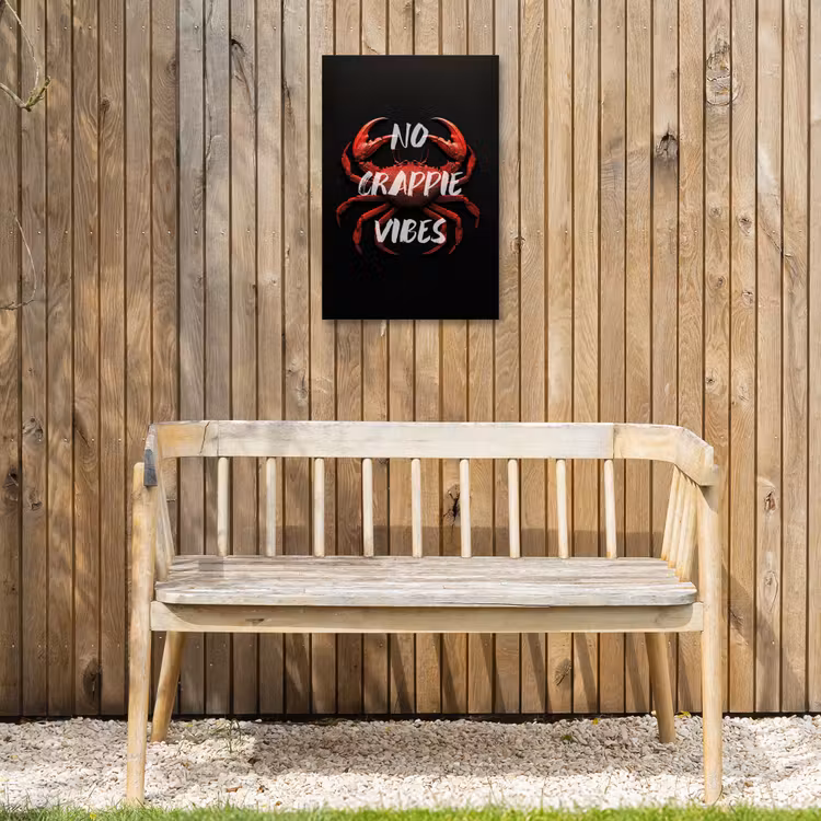 Krab - Rood - Tekst - Zwart Tuinposter op houten frame 2 cm dik klein -sfeer4