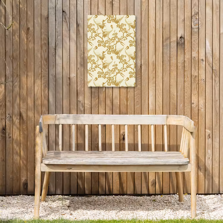 Kraanvogels - Kersenbloesem - Goud Tuinposter op houten frame 2 cm dik klein 841 -sfeer4