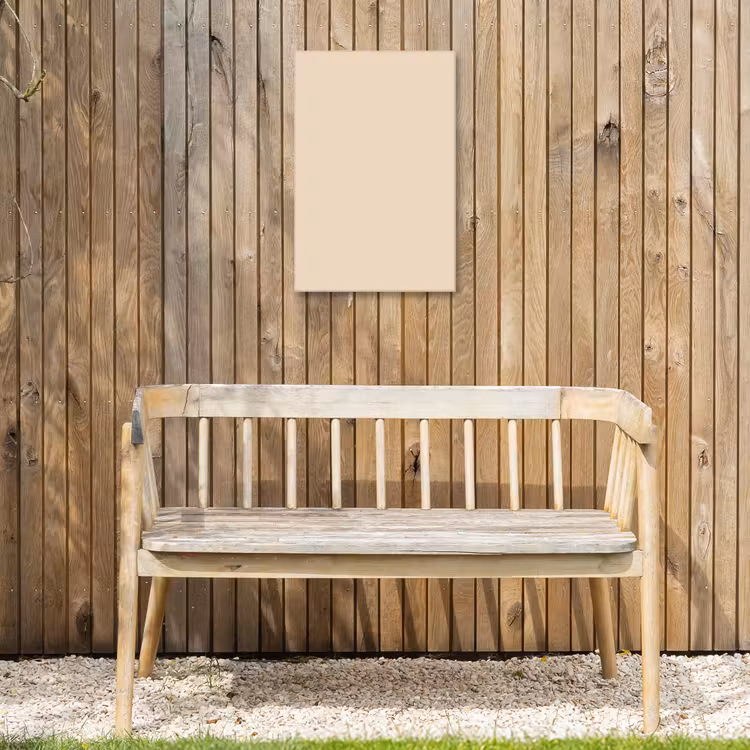 Cream - Nude - Neutraal Tuinposter op houten frame 2 cm dik klein 841 -sfeer4