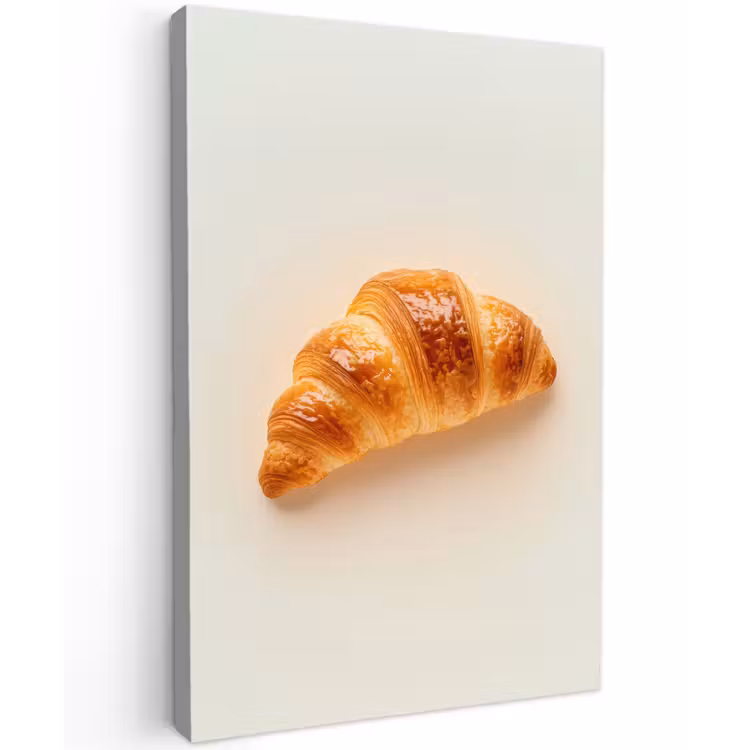 Croissant - Brood - Beige Tuinposter op houten frame 2 cm dik klein -3d
