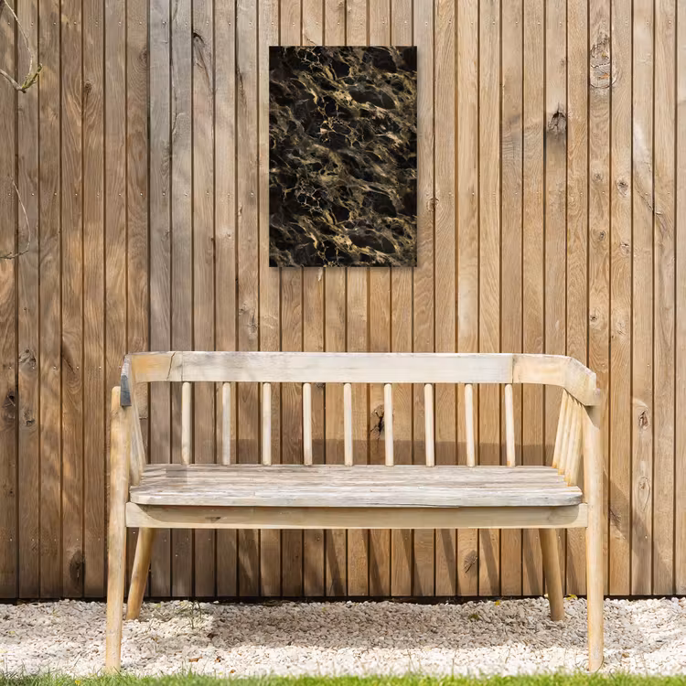 Kristal - Goud - Zwart - Marmer Tuinposter op houten frame 2 cm dik klein 841 -sfeer4
