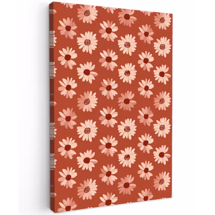 Madelief - Retro - Terracotta Tuinposter op houten frame 2 cm dik klein 841 -3d