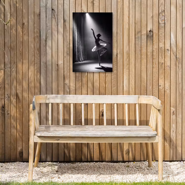 Danser - Podium - Zwart-wit - Kunst - Klassiek Tuinposter op houten frame 2 cm dik klein -sfeer4