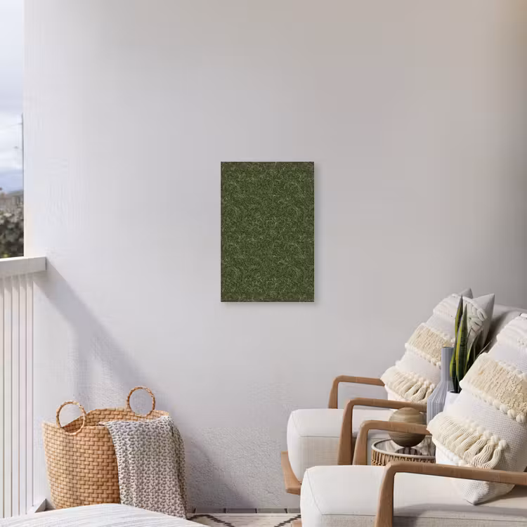 Donker - Groen - Krullend - Botanisch Tuinposter op houten frame 2 cm dik klein 841 -sfeer1