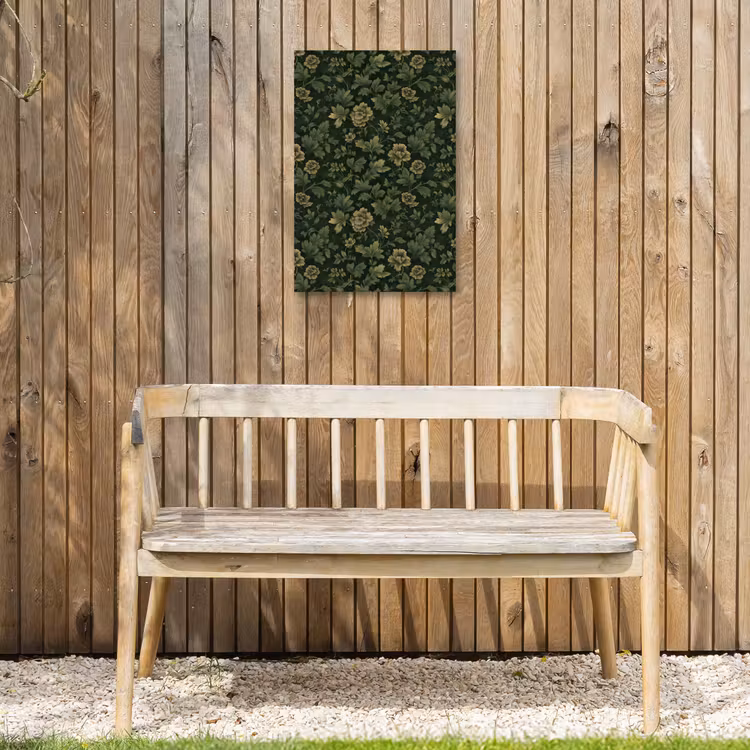 Donker - Groen - Goud - Botanisch Tuinposter op houten frame 2 cm dik klein 841 -sfeer4
