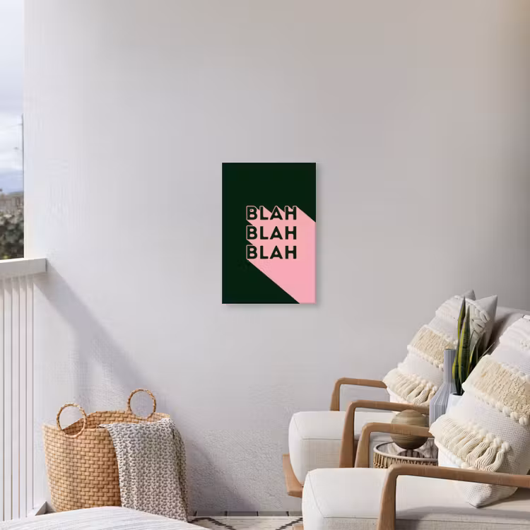 Donkergroen - Tekst - Schaduw - Grafisch Tuinposter op houten frame 2 cm dik klein -sfeer1