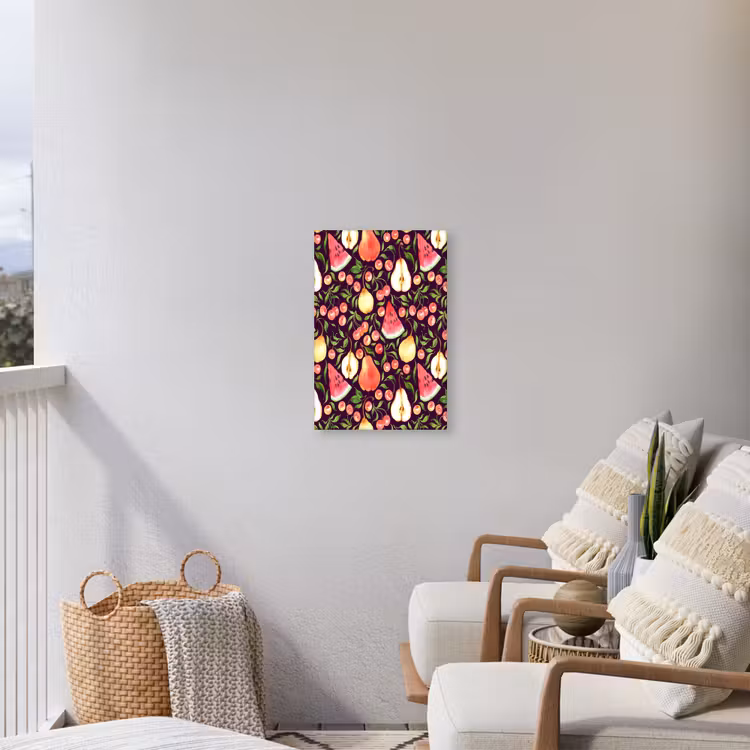 Donker - Bladeren - Fruit Tuinposter op houten frame 2 cm dik klein 841 -sfeer1