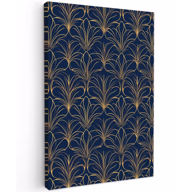 Deco - Waaier - Blauw Tuinposter op houten frame 2 cm dik klein 841 -3d