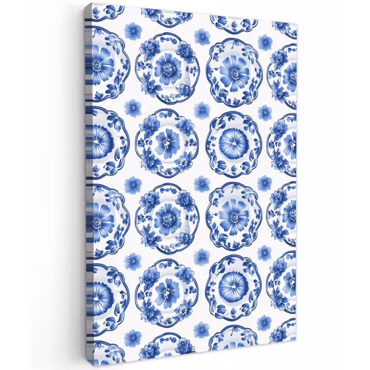 Sierborden - Bloemen - Blauw Tuinposter op houten frame 2 cm dik klein 841 -3d
