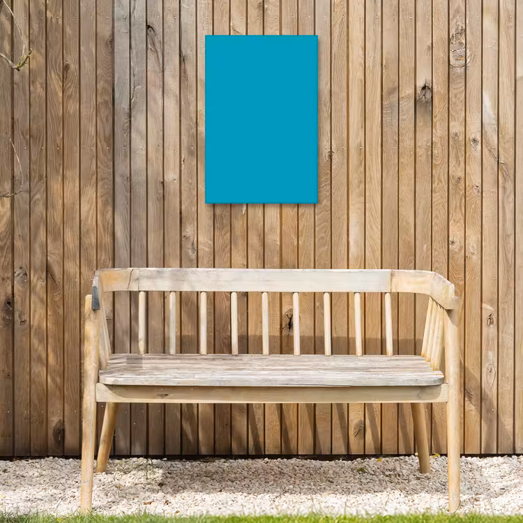 Deep - Turquoise - Turkoois Tuinposter op houten frame 2 cm dik klein 841 -sfeer4