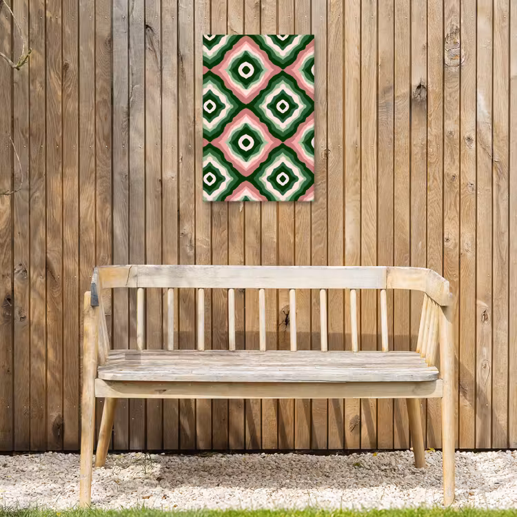 Ontwerp - Organisch - Kleurrijk Tuinposter op houten frame 2 cm dik klein 841 -sfeer4
