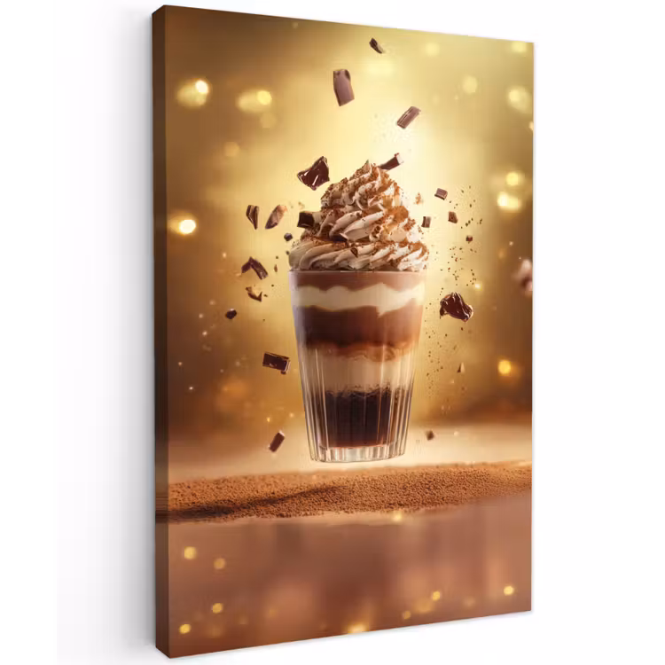Dessert - Chocolade - Zoet - Eten Tuinposter op houten frame 2 cm dik klein -3d