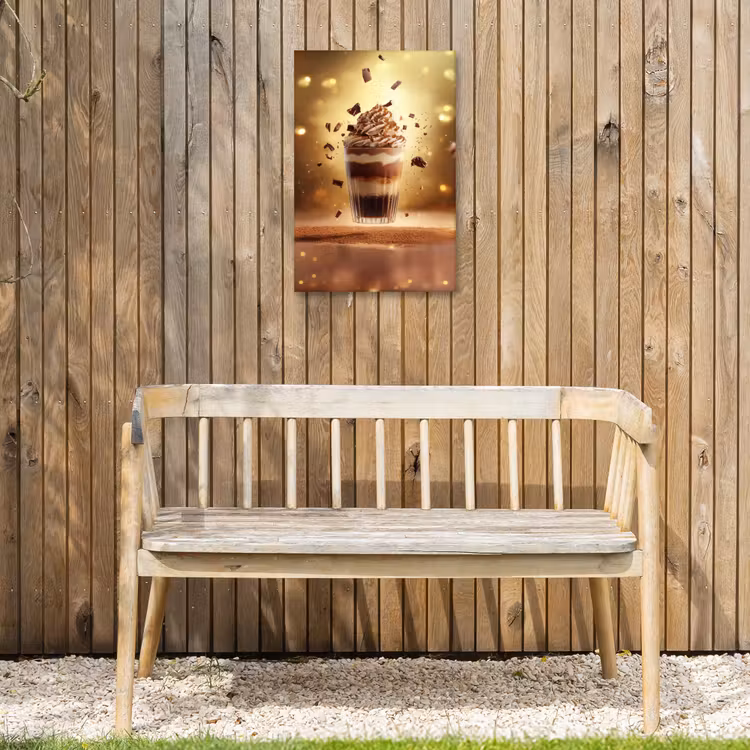 Dessert - Chocolade - Zoet - Eten Tuinposter op houten frame 2 cm dik klein -sfeer4
