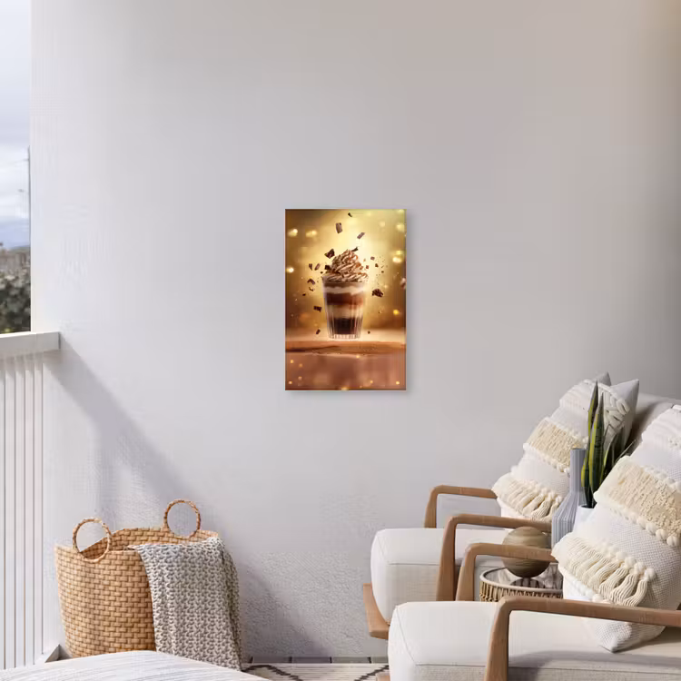 Dessert - Chocolade - Zoet - Eten Tuinposter op houten frame 2 cm dik klein -sfeer1