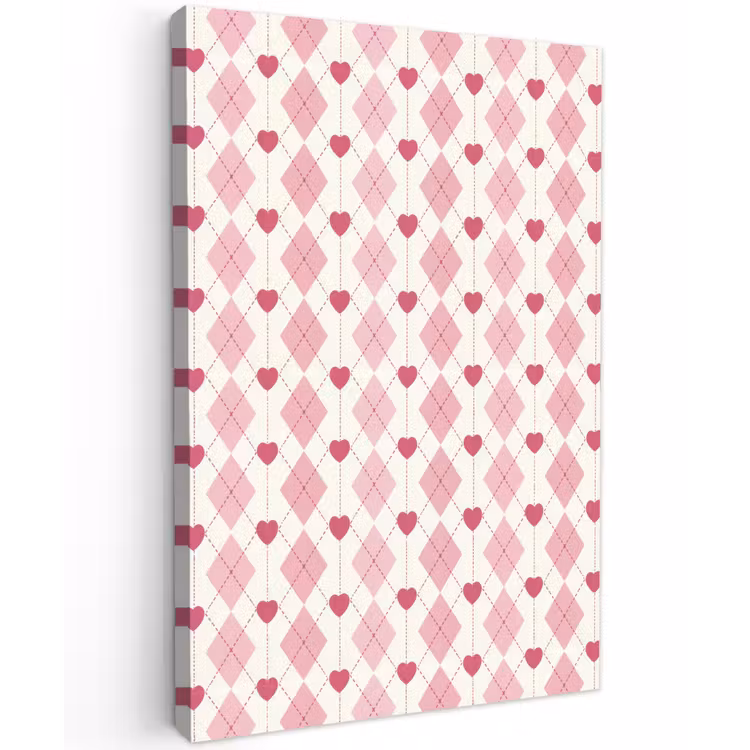 Ruiten - Klassiek - Roze - Wit Tuinposter op houten frame 2 cm dik klein 841 -3d