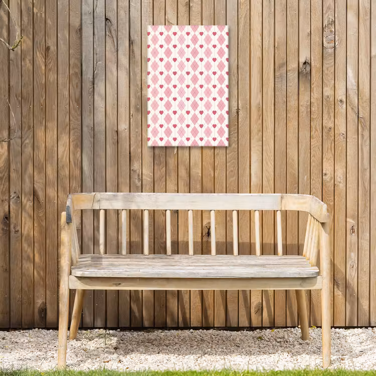 Ruiten - Klassiek - Roze - Wit Tuinposter op houten frame 2 cm dik klein 841 -sfeer4