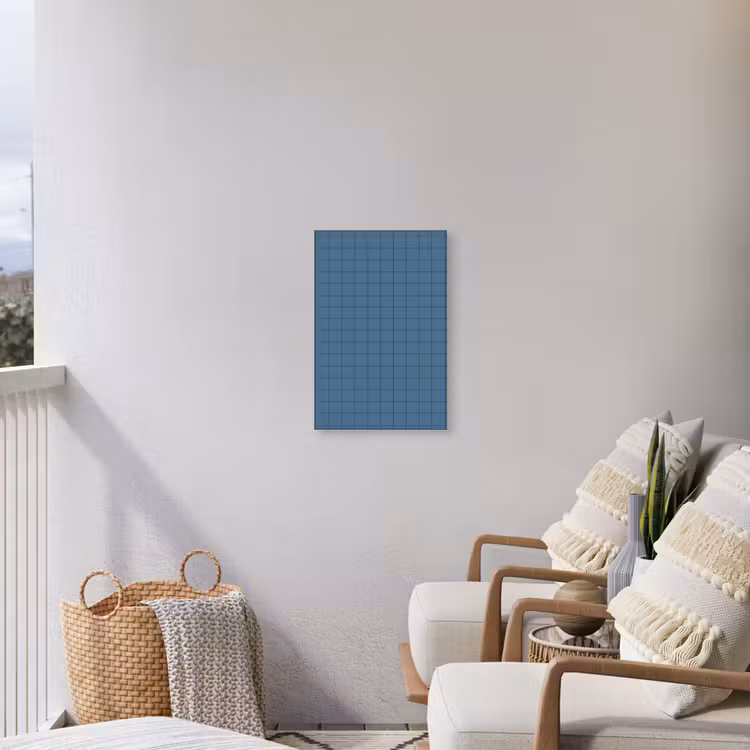 Ruiten - Geometrisch - Blauw Tuinposter op houten frame 2 cm dik klein 841 -sfeer1