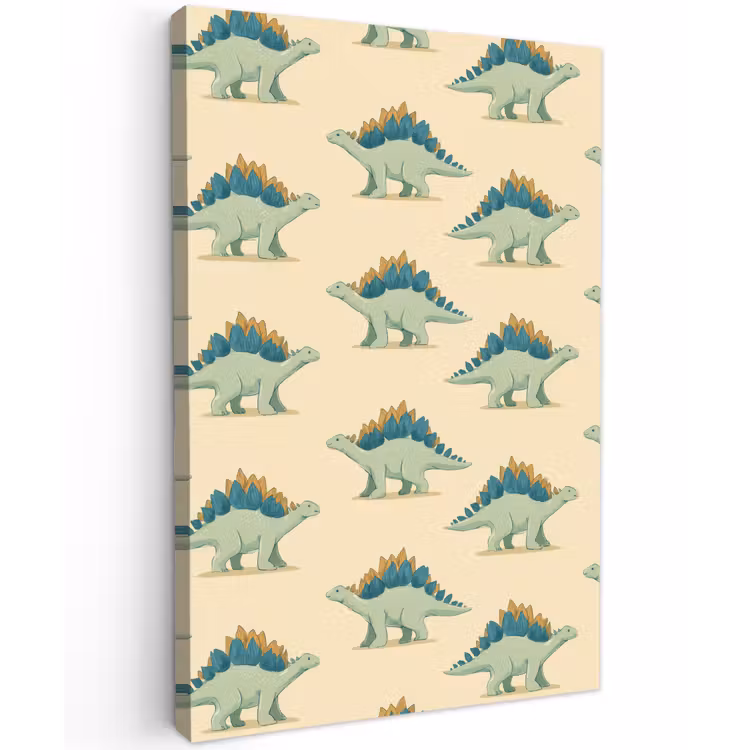 Dino - Patroon - Groen Tuinposter op houten frame 2 cm dik klein 841 -3d