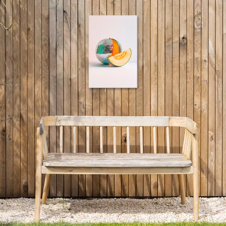 Disco - Discobal - Meloen - Pastel Tuinposter op houten frame 2 cm dik klein -sfeer4