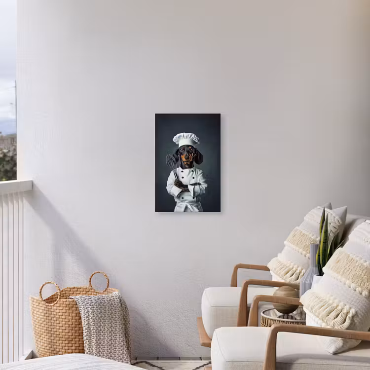 Hond - Garde - Kok Tuinposter op houten frame 2 cm dik klein -sfeer1
