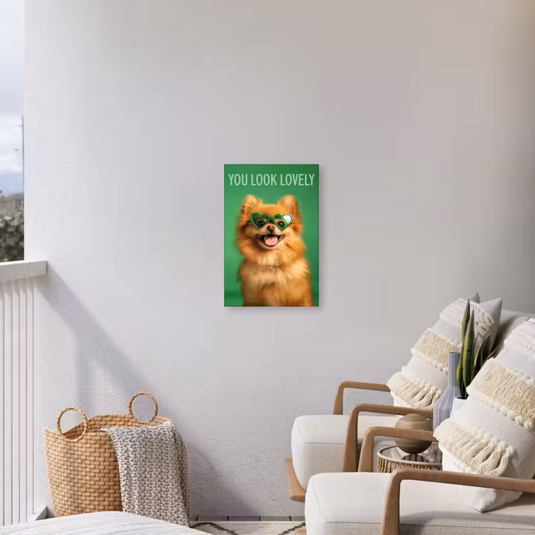 Hond - Zonnebril - Valentijn - Love Tuinposter op houten frame 2 cm dik klein -sfeer1