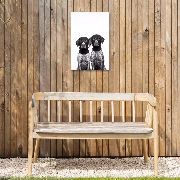 Honden - Bivakmuts - Zwart - wit Tuinposter op houten frame 2 cm dik klein -sfeer4