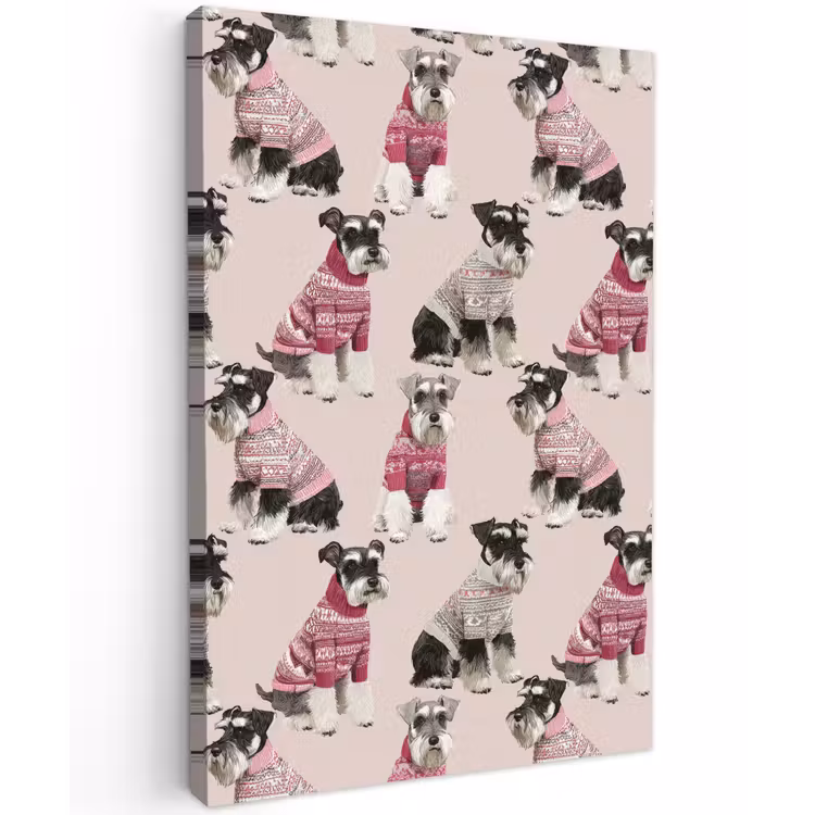 Honden - Truien - Rood Tuinposter op houten frame 2 cm dik klein 841 -3d