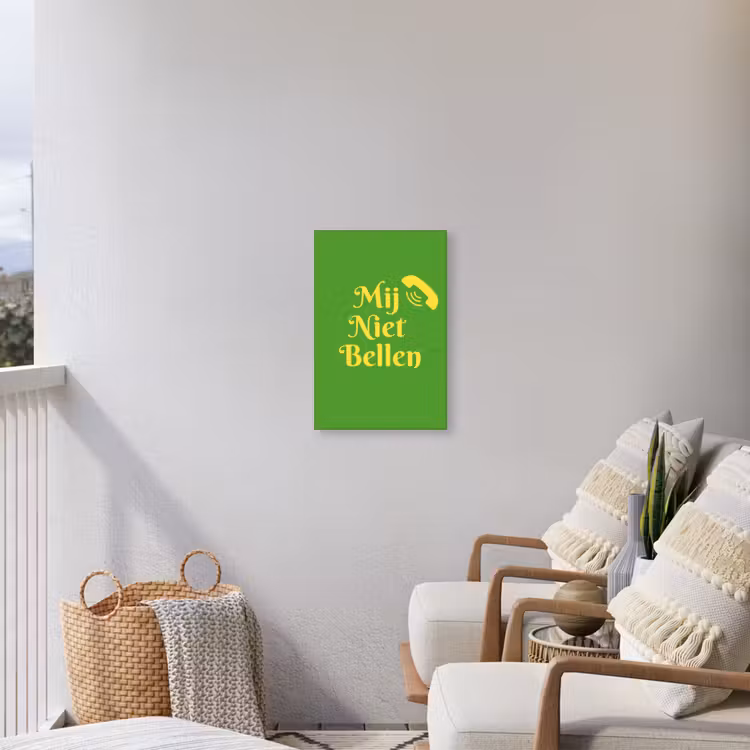 Mij niet bellen - Telefoon - Groen Tuinposter op houten frame 2 cm dik klein -sfeer1