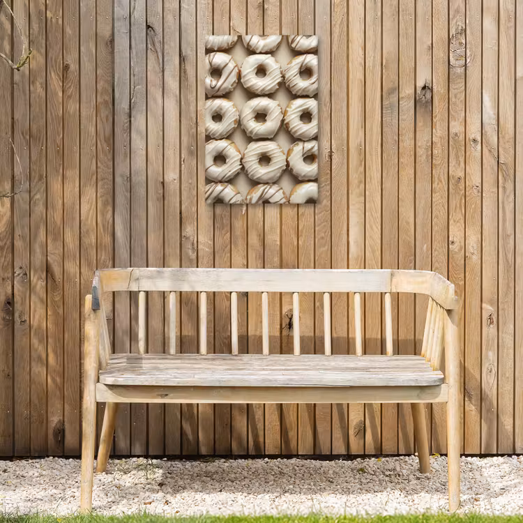 Donuts - Chocolade - Wit - Beige Tuinposter op houten frame 2 cm dik klein -sfeer4