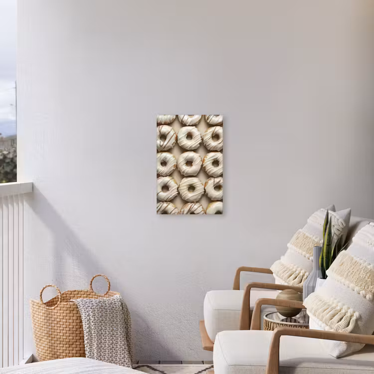 Donuts - Chocolade - Wit - Beige Tuinposter op houten frame 2 cm dik klein -sfeer1