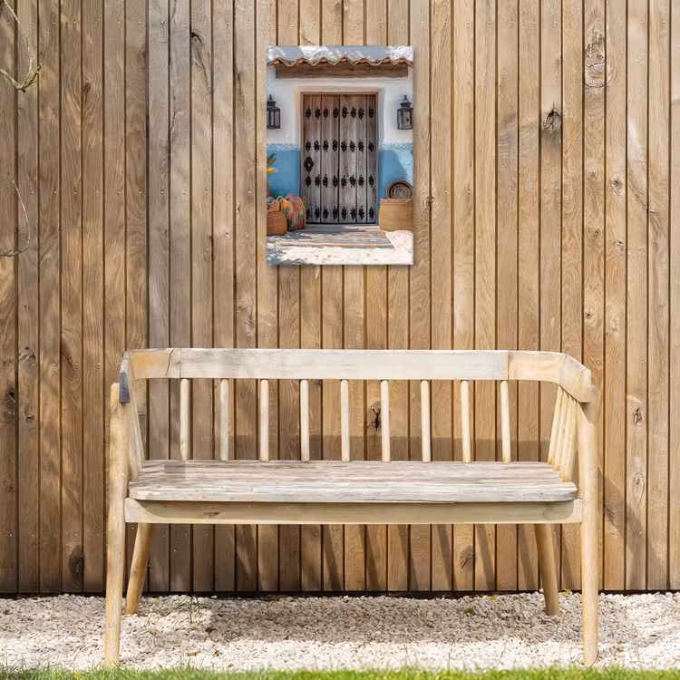 Deur - Manden - Planten Tuinposter op houten frame 2 cm dik klein -sfeer4