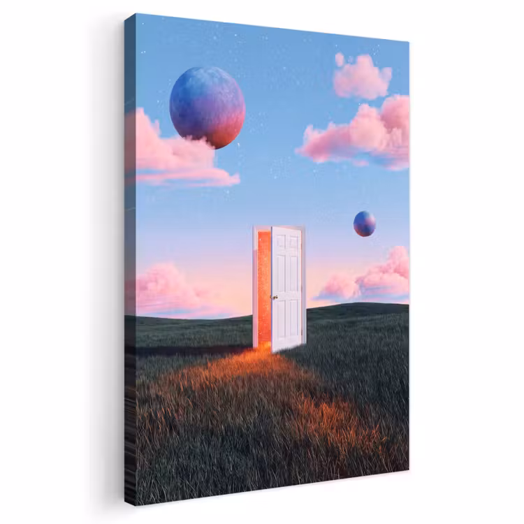 Outdoor Canvas Print - Door - Fantasy - Space - Deur - Fantasie - Ruimte Tuinposter op houten frame 2 cm dik klein