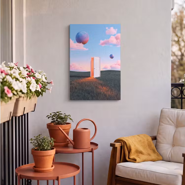 Outdoor Canvas Print - Door - Fantasy - Space - Deur - Fantasie - Ruimte Tuinposter op houten frame 2 cm dik klein