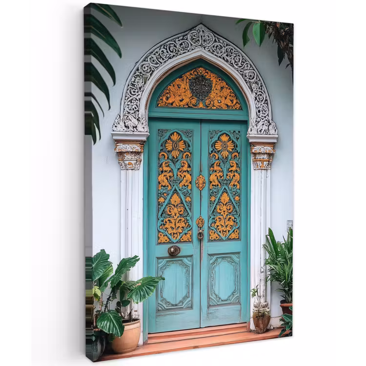 Deur - Patronen - Planten Tuinposter op houten frame 2 cm dik klein -3d