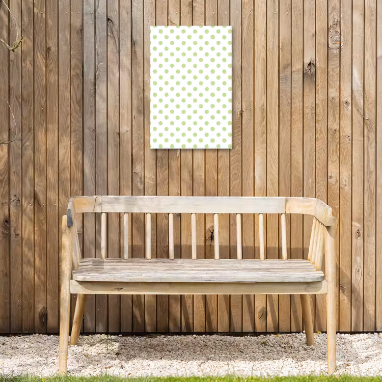Dots - Klassiek - Groen Tuinposter op houten frame 2 cm dik klein 841 -sfeer4