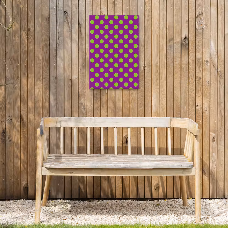 Stippen - Klassiek - Groen Tuinposter op houten frame 2 cm dik klein 841 -sfeer4