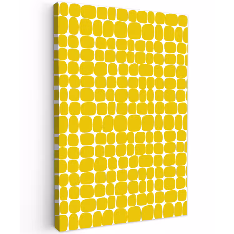 Stippen - Modern - Geel Tuinposter op houten frame 2 cm dik klein 841 -3d