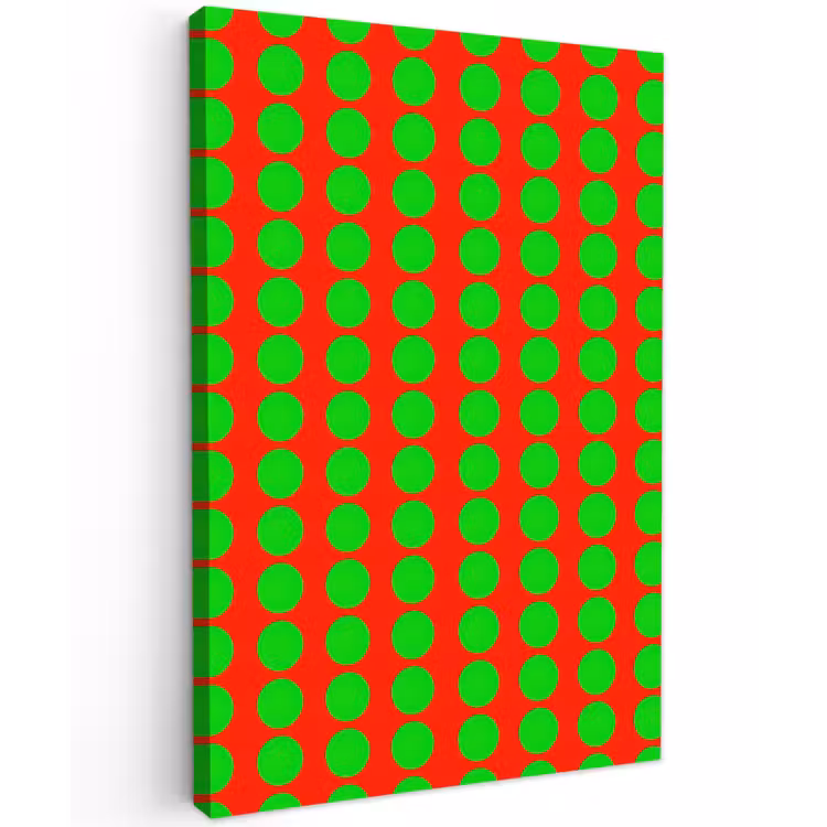 Stippen - Patroon - Groen Tuinposter op houten frame 2 cm dik klein 841 -3d