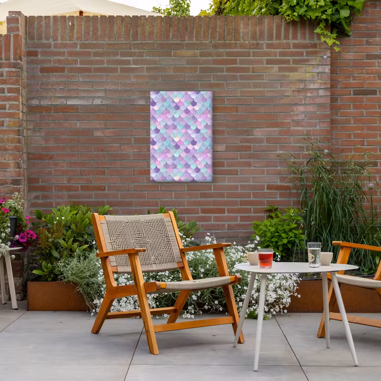 Dromerig - Zeemeermin - Pastel Tuinposter op houten frame 2 cm dik klein 841 -sfeer3