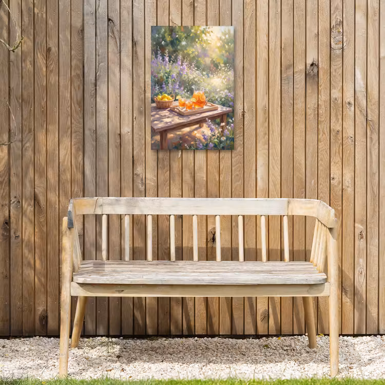 Drank - Citroen - Zomer - Tuin - Geel Tuinposter op houten frame 2 cm dik klein -sfeer4