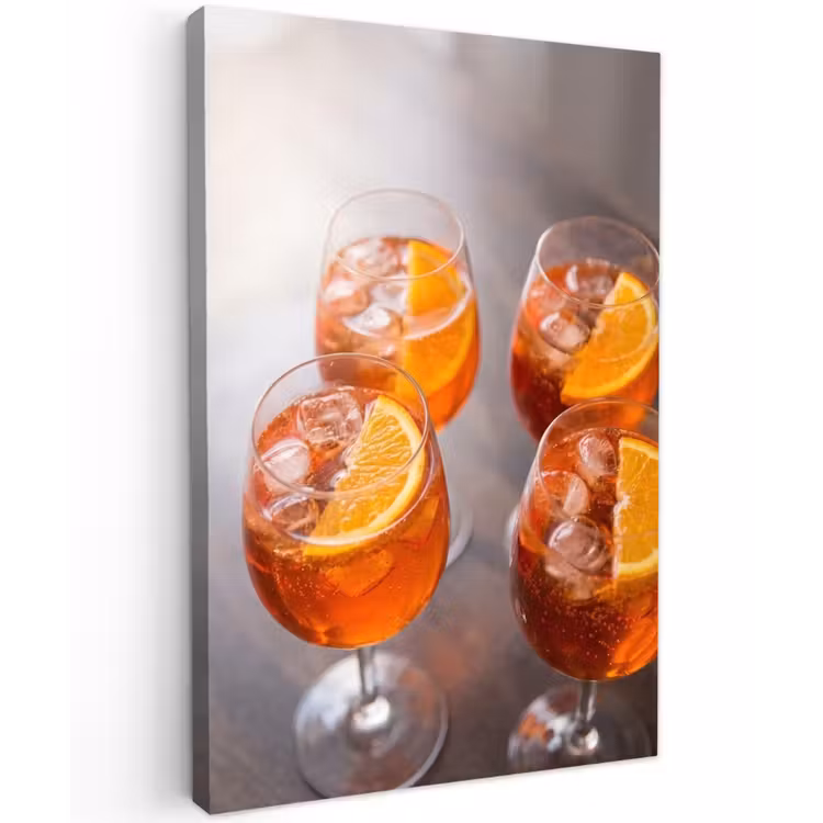 Drank - Sinaasappel - IJs - Zomer - Oranje Tuinposter op houten frame 2 cm dik klein -3d